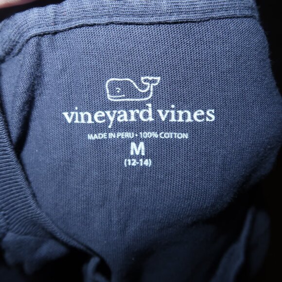 Boys Vineyard Vines String of Lights Holiday Christmas Tee T-Shirt Medium 12/14 - Picture 5 of 5